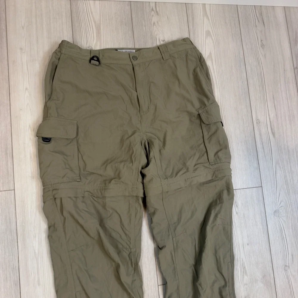 Columbia GRT Mens Convertible Cargo Pants Green Large 32 Inseam EM8166